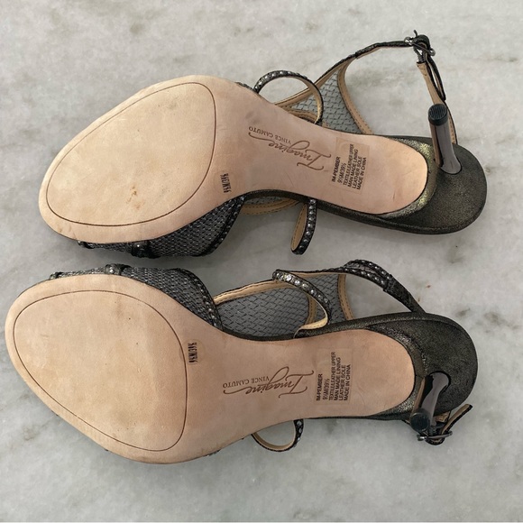 Vince Camuto Imagine Leather Evening Shoes with Metal Heals Size 9.5 - Picture 4 of 8